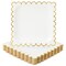 48 Pack Square White and Gold Paper Plates with Foil Scalloped Edges for Wedding, Bridal Shower, Birthday (9 In)